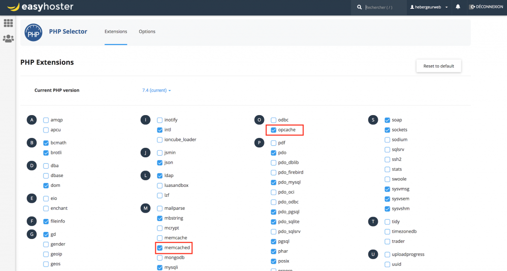 Comment mettre du cache MemCached et OpCache sur un hébergement de type CPanel ?